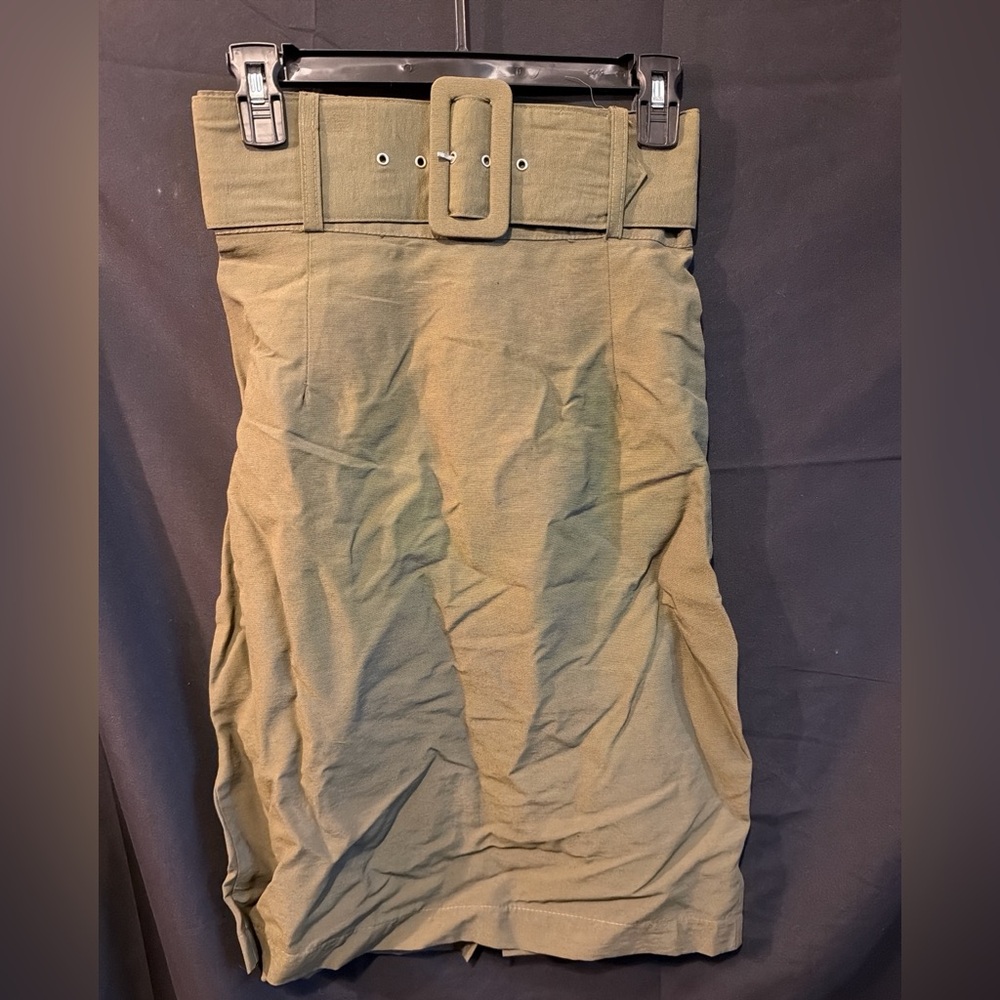BIA Olive Green Belted Skirt